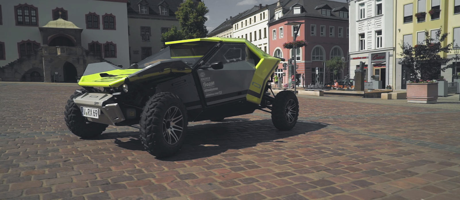 Präsentation der Fahrmaschine in der Plauener Innenstadt CRIOG der Buggy von SAM