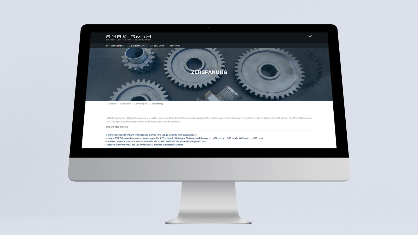 Desktopansicht der Webseite SMBK Plauen