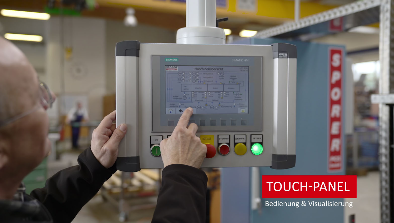 Sporer PCS Reinigungsanlage einfache Bedienung über Touch-Panel Sporer PCS - Produktclips